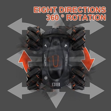 LTUXSK Remote Control Car Toy, Rechargeable Double Sided Driving Stunt RC Car for Boys,Exhaust Spray and Sound Effects RC Cars with LED Lights, 2.4Ghz All Terrain Electric Cars Gifts for Kids