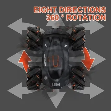 LTUXSK Remote Control Car Toy, Rechargeable Double Sided Driving Stunt RC Car for Boys,Exhaust Spray and Sound Effects RC Cars with LED Lights, 2.4Ghz All Terrain Electric Cars Gifts for Kids