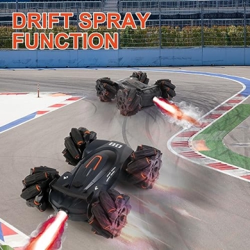 LTUXSK Remote Control Car Toy, Rechargeable Double Sided Driving Stunt RC Car for Boys,Exhaust Spray and Sound Effects RC Cars with LED Lights, 2.4Ghz All Terrain Electric Cars Gifts for Kids