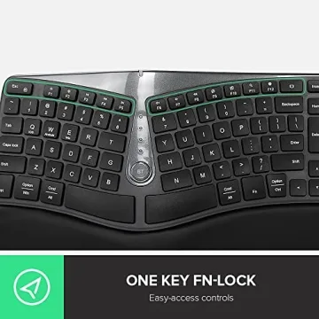 DeLUX Wireless Ergonomic Keyboard with Cushioned Palm Rest