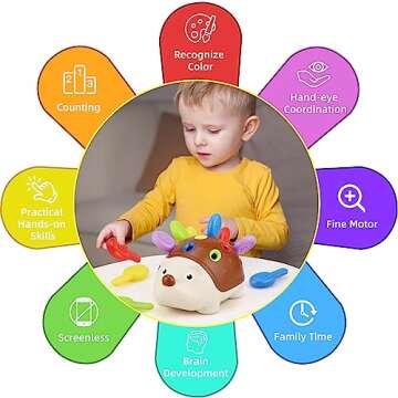 Twakashic Toddlers Montessori Toys Educational Hedgehog Toys for 1 Year Old,Baby Preschooler Fine Mo...