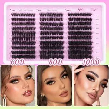 HeyAlice Fluffy Lash Clusters 60 80 100D Eyelash Clusters D Curl Individual Lashes Fluffy Cluster Lashes 10-18mm Lash Extension Thick Cluster Eyelash Extensions Not Kit