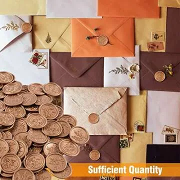 100 Pcs Adhesive Wax Seal Stickers- Wedding Invitation Stickers Rose Flower & Olive Branch Envelope Seal Stickers Gold Vintage Envelopes Embossed Seals for Bridal Shower Party Birthday Supply