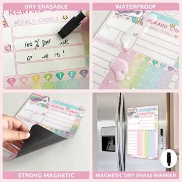 Engaging Unicorn Magnetic Chore Chart for Kids' Responsibilities