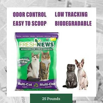 Fresh News Multi-Cat Non Clumping Paper Cat Litter, 25 Pound