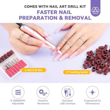 SAVILAND Gel X Nail Kit Coffin: Gel Nail Kit with Nail Tips Coffin Easy Fast Nail Extension SAVILAND 27W U V Light for Gel Nails: Smart Sensor U V Gel X Lamp 10s Flash Cure Intellisense Gooseneck U V