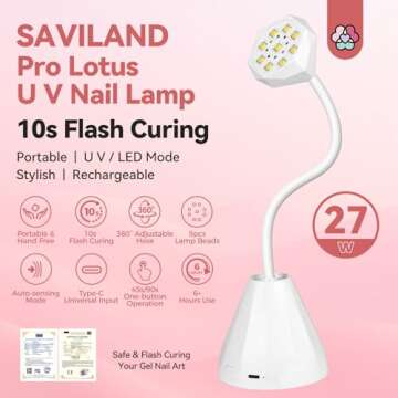 SAVILAND Gel X Nail Kit Coffin: Gel Nail Kit with Nail Tips Coffin Easy Fast Nail Extension SAVILAND 27W U V Light for Gel Nails: Smart Sensor U V Gel X Lamp 10s Flash Cure Intellisense Gooseneck U V