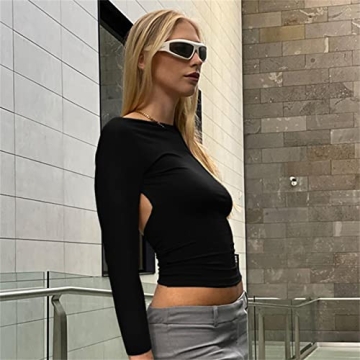 Trendy Backless Crop Tops for Women in Y2K Style