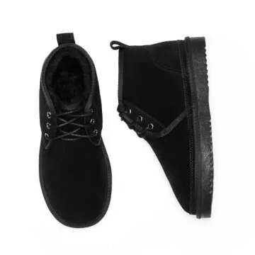 DREAM PAIRS Women's Ankle Winter Boots Genuine Suede Leather Faux Fur Lace Up Snow Warm Comfort Cozy...