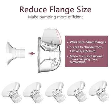 Flange Inserts 17mm for Momcozy S9/S9pro/S10/S12/S12pro/Medela/Tsrete/Spectra/Bellababy etc 24mm Wearable Breast Pump, Reduce 24mm Tunnel Down to Correct Size - 6PCS