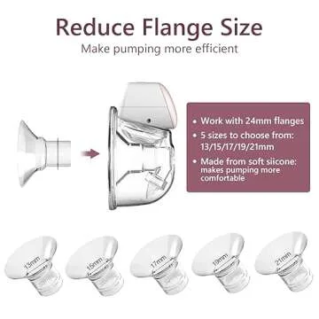 Flange Inserts 17mm for Momcozy S9/S9pro/S10/S12/S12pro/Medela/Tsrete/Spectra/Bellababy etc 24mm Wearable Breast Pump, Reduce 24mm Tunnel Down to Correct Size - 6PCS