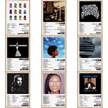Drake Music Posters Set of 9 for Room Decor and Gifts