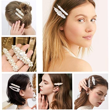 Elegant Cubaco Pearls Hair Clips for Stylish Women & Girls