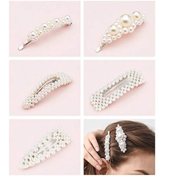 Elegant Cubaco Pearls Hair Clips for Stylish Women & Girls