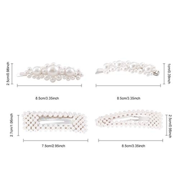 Elegant Cubaco Pearls Hair Clips for Stylish Women & Girls