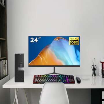 Dell Optiplex 5050 SFF PC Desktop Computer PC Setup, 24" FHD Monitor, Intel Core i5-6500 3.2GHz Up to 3.6GHz, 16GB RAM, 256GB SSD, RGB Keyboard, Mouse, DP Cable, Win 10 Pro(Renewed)