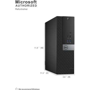 Dell Optiplex 5050 SFF PC Desktop Computer PC Setup, 24" FHD Monitor, Intel Core i5-6500 3.2GHz Up to 3.6GHz, 16GB RAM, 256GB SSD, RGB Keyboard, Mouse, DP Cable, Win 10 Pro(Renewed)