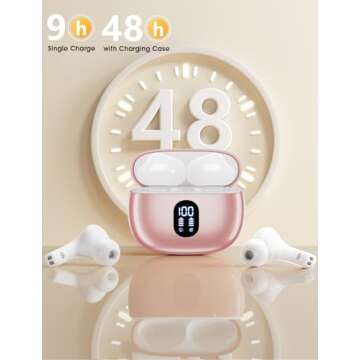 ZZU Wireless Earbuds with Big Bass, 48-Hour Playtime