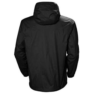 Helly Hansen Men's Loke Waterproof Windproof Breathable Rain Jacket, 990 Black, Large