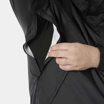 Helly Hansen Men's Loke Waterproof Windproof Breathable Rain Jacket, 990 Black, Large