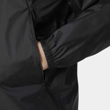Helly Hansen Men's Loke Waterproof Windproof Breathable Rain Jacket, 990 Black, Large