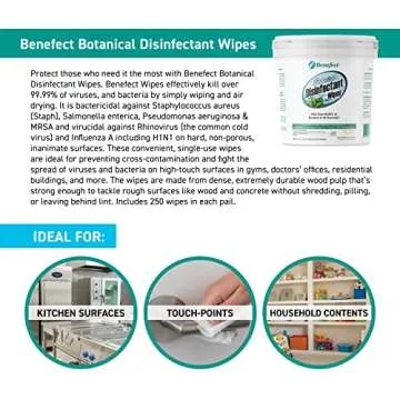Benefect Botanical Disinfecting Wipes - Effective, Natural, Eco-Friendly