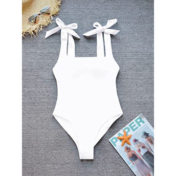 TASHEHE Women's Stylish One Piece Swimsuit in White