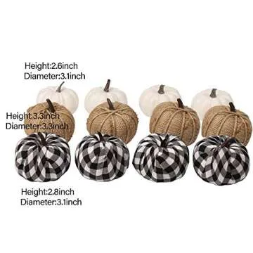 winemana 12 Assorted Lifelike Pumpkin Decorations