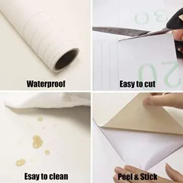 WADILE Wood Peel and Stick Wallpaper 15.9in X 196.8in, Contact Paper for Cabinets/Countertops Waterproof, Removable Wall Paper for Furniture Kitchen Self-Adhesive, Vinyl Realistic Wood Sensation