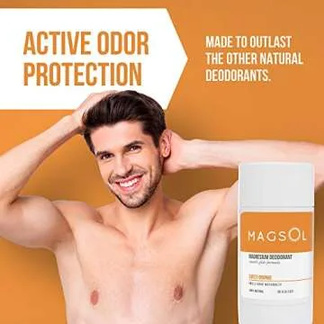 MAGSOL Natural Deodorant for Men & Women - Perfect for Ultra Sensitive Skin, Aluminum Free Deodorant for Men, Aluminum Free Deodorant for Women, Baking Soda Free (Sweet Orange)
