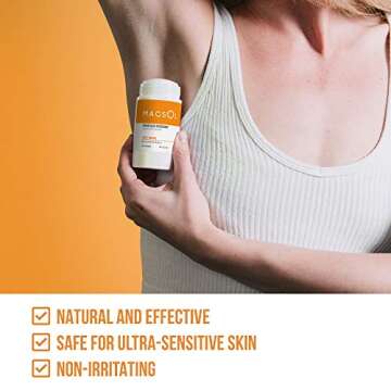 MAGSOL Natural Deodorant for Men & Women - Perfect for Ultra Sensitive Skin, Aluminum Free Deodorant for Men, Aluminum Free Deodorant for Women, Baking Soda Free (Sweet Orange)