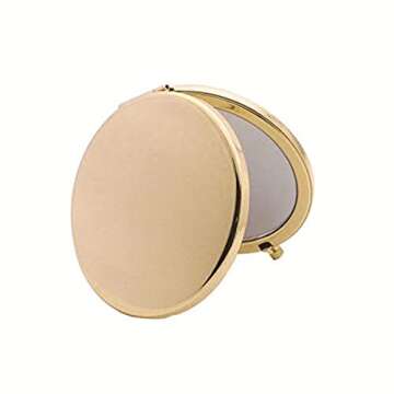 HREW MIHAGUTY Magnifying Compact Mirror for Purses with 2 x 1x Magnification, Folding Mini Pocket Double Sided Travel Makeup Mirror,Perfect for Purse, Pocket Mirror for Gift