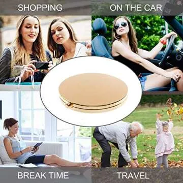 HREW MIHAGUTY Magnifying Compact Mirror for Purses with 2 x 1x Magnification, Folding Mini Pocket Double Sided Travel Makeup Mirror,Perfect for Purse, Pocket Mirror for Gift
