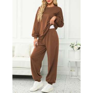 Dokotoo Women’s 2 Piece Outfits Cozy Long Sleeve Sweatsuits