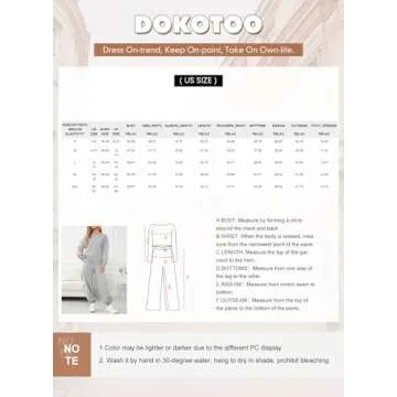 Dokotoo Women’s 2 Piece Outfits Cozy Long Sleeve Sweatsuits