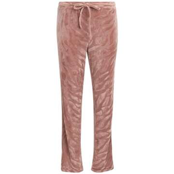 Steve Madden Women's Pajama Set - 2 Piece Cozy Long Sleeve Sleep Shirt and Lounge Pants - Sleepwear for Women (S-XL), Size Large, Pink