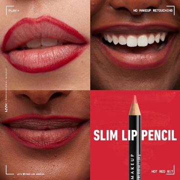 NYX Slim Lip Pencil - Long-Lasting Lip Liner in Hot Red