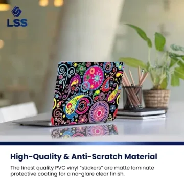 LSS 17-19 Inch Vinyl Laptop Skin Sticker with Wrist Pads