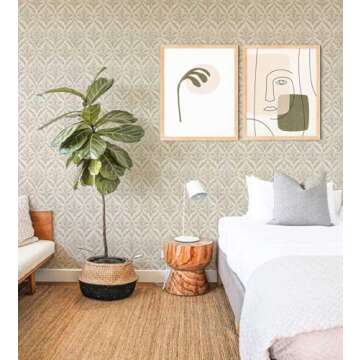 YXTII 17.3"×393.7" Floral Wallpaper Peel and Stick- Self Adhesive Removable Wallpaper for Bedroom B...