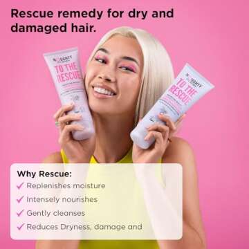 Noughty 97% Natural To The Rescue Moisture Boost Shampoo, to Gently Cleanse and Replenish Lost Moisture with Sweet Almond and Sunflower Seed, Sulphate Free Vegan Haircare 250ml