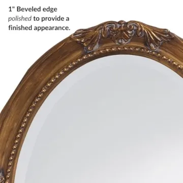 Howard Elliott Oval Antique Gold Leaf Wall Mirror 25 x 33 Inch