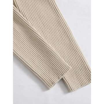 Floerns Women's Tie Front Long Sleeve Rib Knit Shrug Sweaters Cardigan Crop Top A Khaki XS