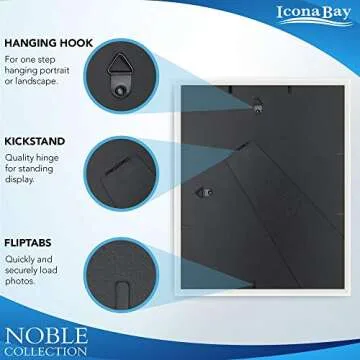 Icona Bay 8x10 Picture Frames (Gold, 6 Pack), Modern Professional Frame Set, Noble Collection