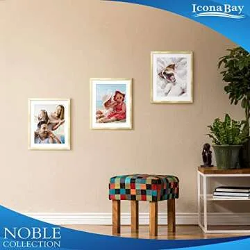 Icona Bay 8x10 Picture Frames (Gold, 6 Pack), Modern Professional Frame Set, Noble Collection