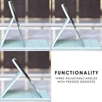 MODESSE Portable Makeup Mirror with Stand & Vegan Leather Cover - Vanity Mirror for Travel, Home, Office - Beauty Gifts for Bridesmaids, Women & Girls (Mint)