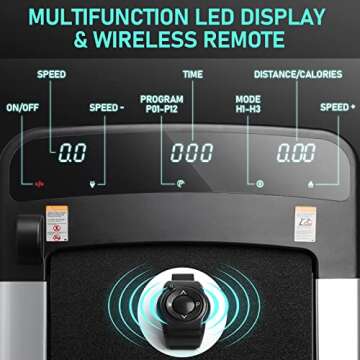 CEARTRY Walking Pad 300 lb Capacity, Desk Treadmill for Home Office, Protable Treadmill Under Desk, Walking Treadmills for Home, Quiet Walking Jogging Machine, Installation-Free