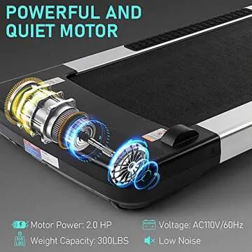 CEARTRY Walking Pad - 300 lb Capacity Under Desk Treadmill