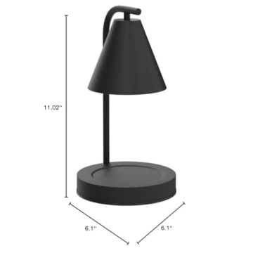 Candle Warmer Lamp, Electric Candle Lamp Warmer Gifts for Mom Women House Warming Gifts New Home Bedroom Decor Dimmable Wax Melt Warmer for Scented Wax with 2 Bulbs, Jar Candles (Black)