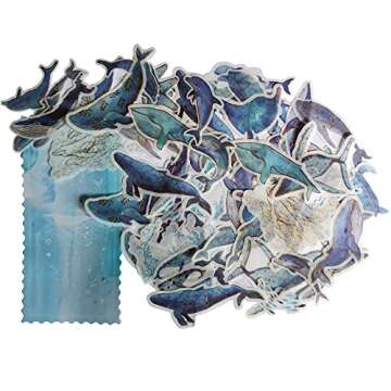 Kawaii Fantasy Whale Sea Turtle Starfish Sea Life Ocean Collection Washi Sticker Set for Scrapbookin...