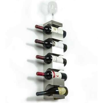 BrightMaison Alex Wine Rack for 5 Bottles - Wall Mounted